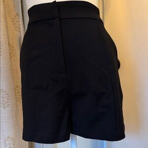 Black High-Waist Tailored Women's Shorts with Pockets